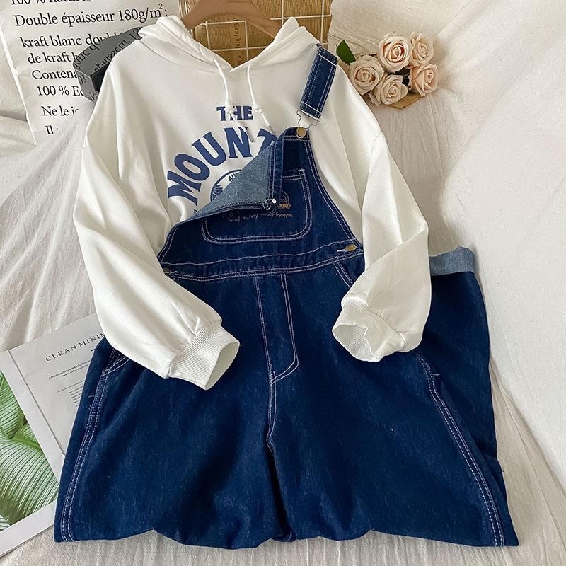 2024 NECTARINE Vintage Denim Overalls Female Japanese Style Cute Korean