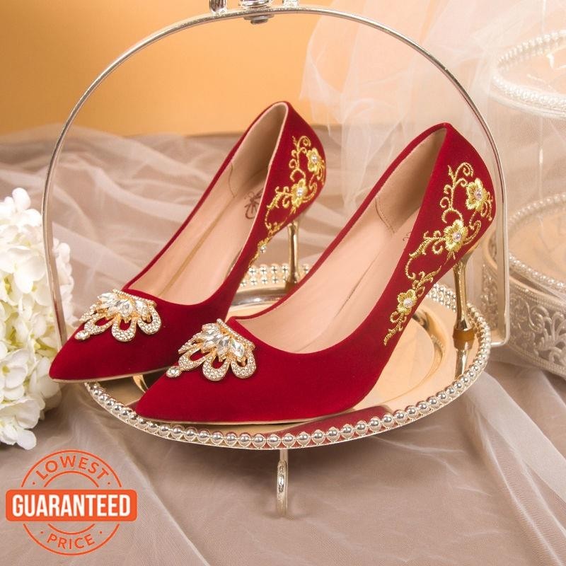 Bridal shoes hot sale red