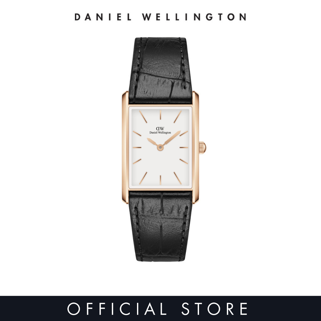 2 years warranty Daniel Wellington Bound 35x24mm Black Crocodile Rose Gold White Dial Fashion Watch for men Croc Leather Strap WatchDial Fashion Watch DW Official Authentic jam tangan lelaki Shopee Ma...