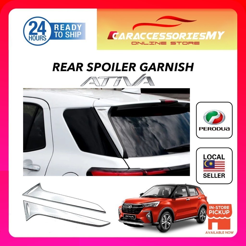 Perodua Ativa rear spoiler garnish chrome trim accessories bodykit ...