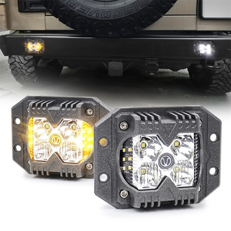 thumbnail image 2 of 2pc 3-Inch 40W Spot LED Work Lights – Round Pods For Offroad, ATV, SUV, Truck, Motorcycle – Aaiwa 2 of 3
