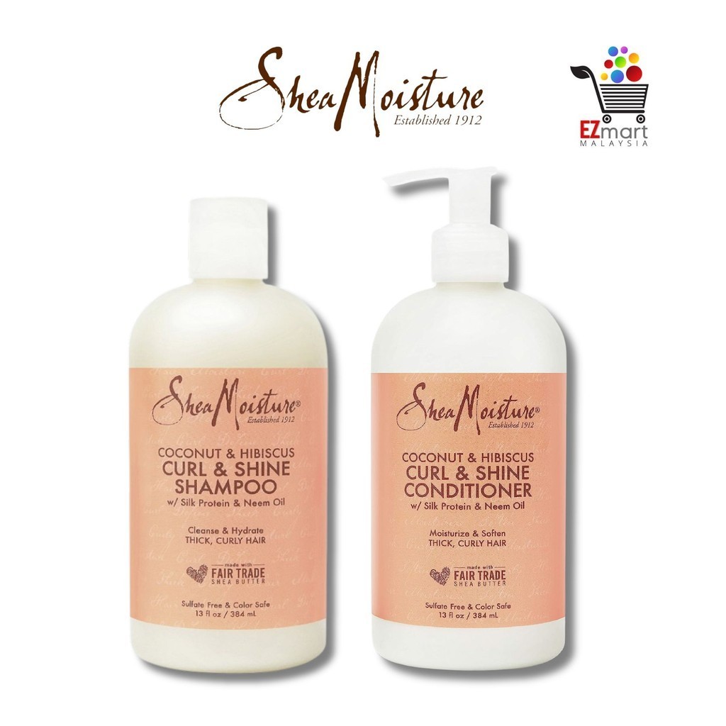 Shea Moisture SheaMoisture Coconut Hibiscus Curl and Shine Shampoo or Conditioner 384ml Shopee