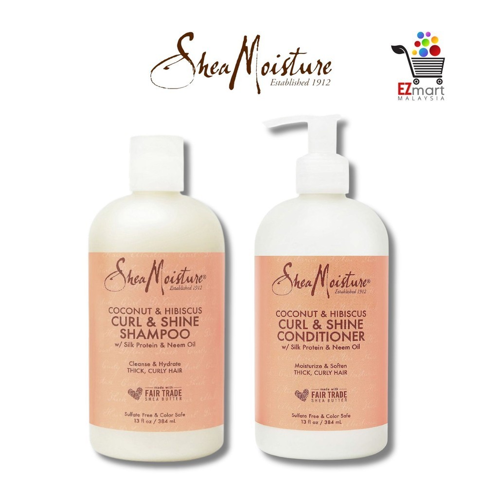 Shea Moisture Sheamoisture Coconut Hibiscus Curl And Shine Shampoo Or Conditioner 384ml Shopee 3293