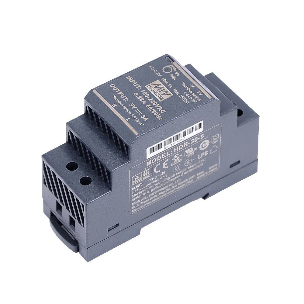 Mean Well HDR-30-5 DC 5V 3A 15W meanwell Ultra Slim Step Shape DIN Rail ...