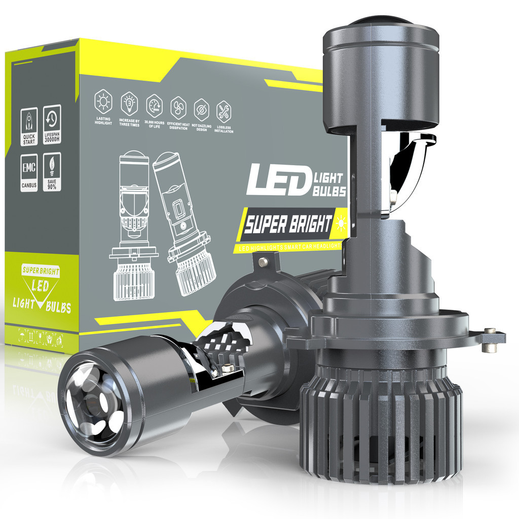 GT4 car light super bright 24V canbus high and low beam lens H4 6000K ...