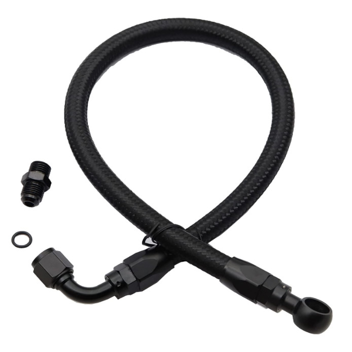 Haofa Nylon SS Braided Fuel Line Hose Kit with AN6 Banjo Fitting for Honda Civic Acura Integra