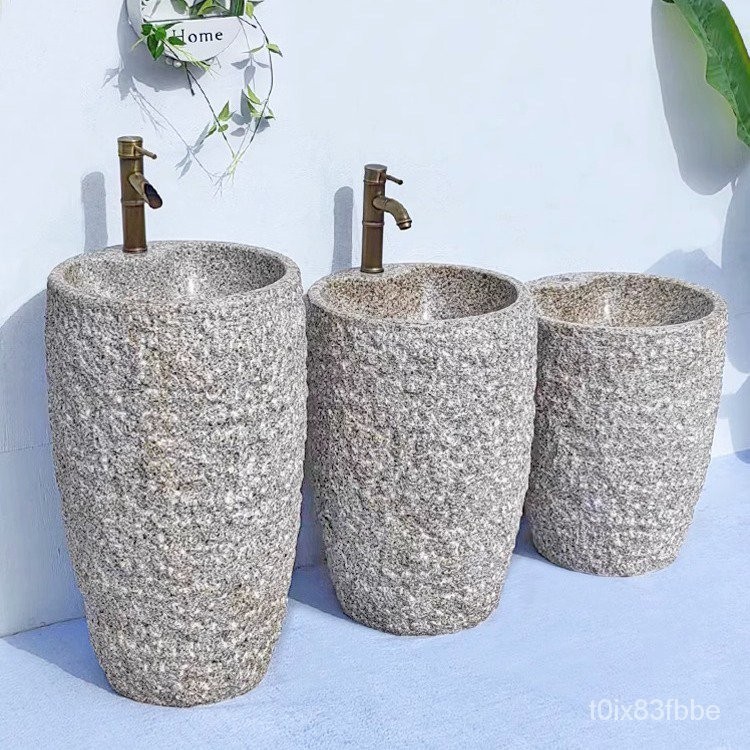 HY-6/Natural Stone Wash Basin Courtyard Integrated Retro Pedestal Basin ...