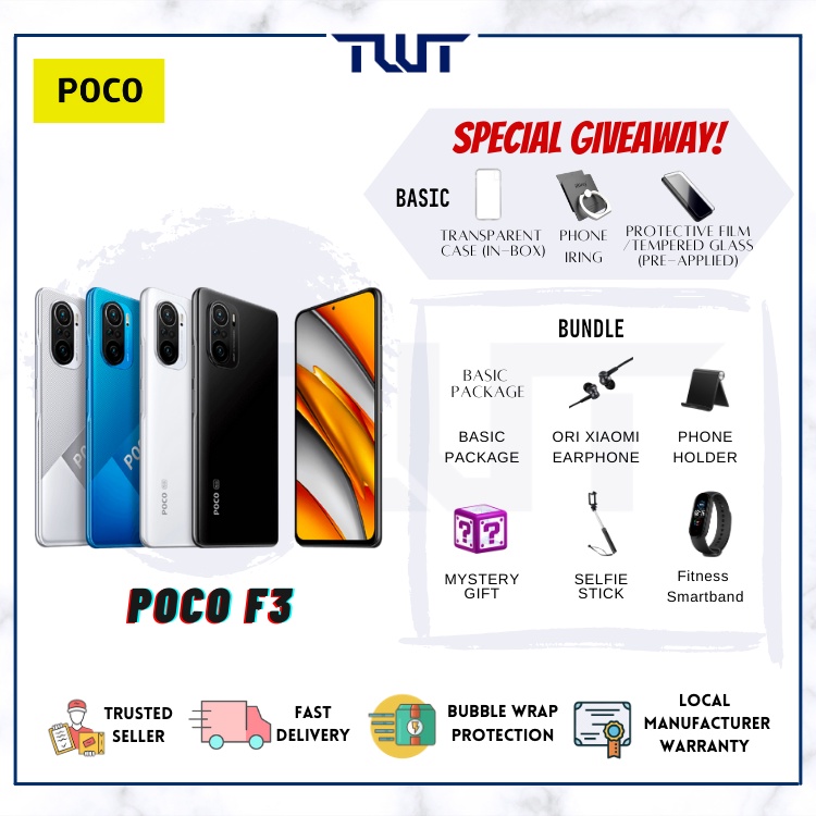 Poco F3 (8+256) 5G RM1699 100% Original 1Year Warranty by Xiaomi Malaysia