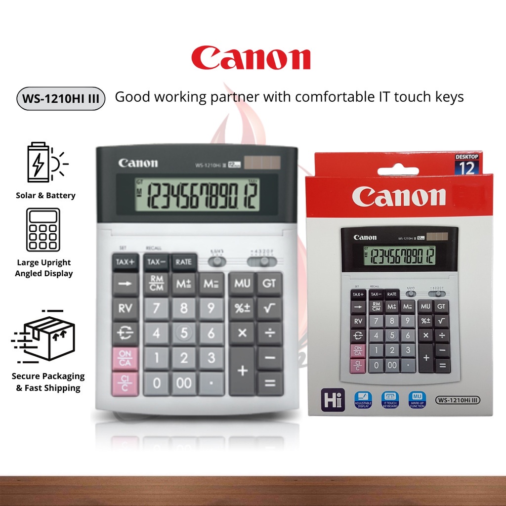 CANON Desktop Calculator WS-1210Hi III Adjustable Display / Mesin Kira ...