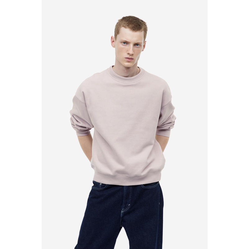 H&M - Oversized Fit Cotton sweatshirt - Pink Dusty Light