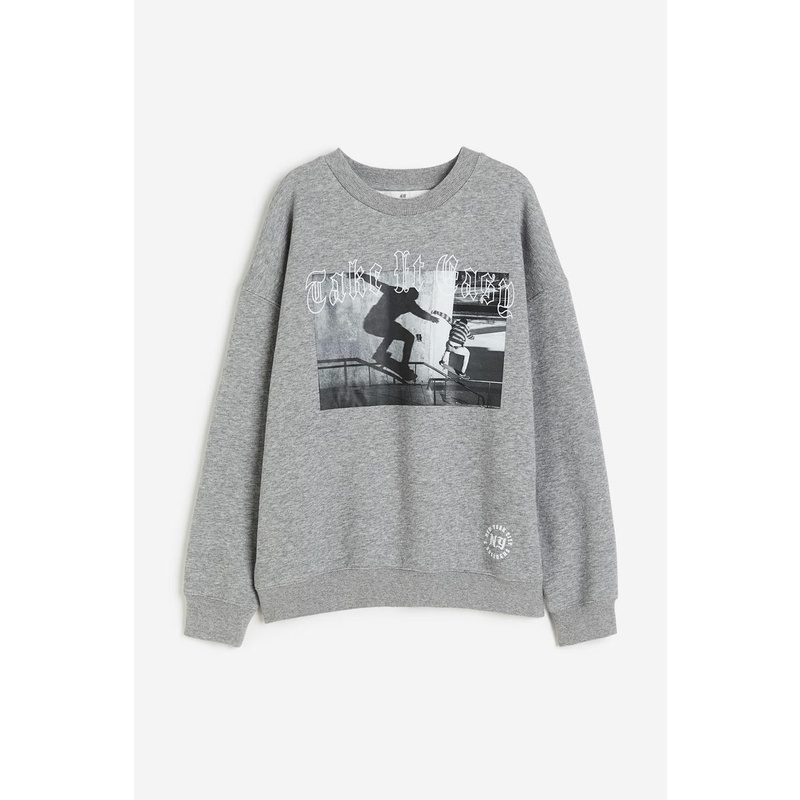 H&M Sweatshirt Grey Medium Dusty Shopee Malaysia