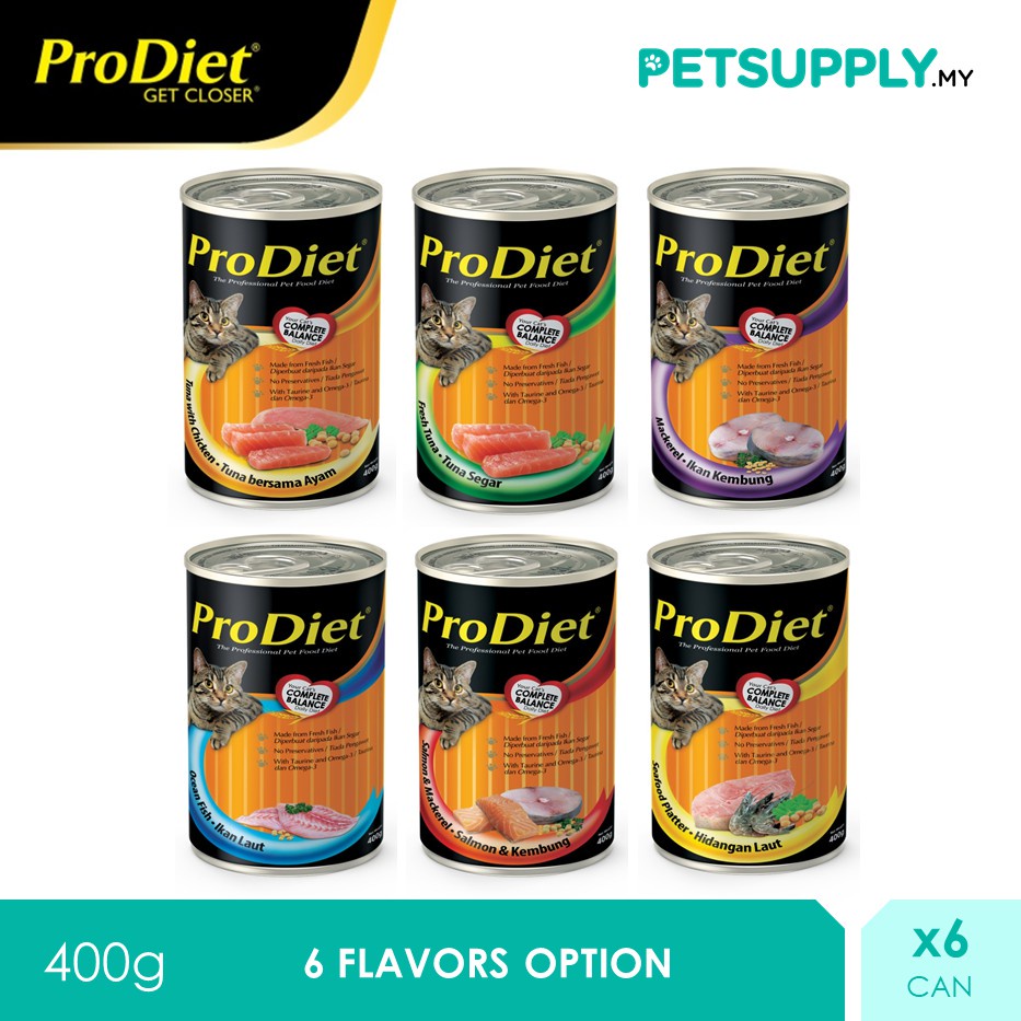 ProDiet Wet Cat Food (400g x 6 Cans) Ocean Fish/Seafood Platter