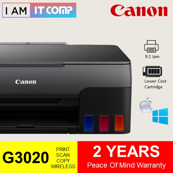 ( 2022 NEW ) Canon PIXMA G3020 Easy Refillable Ink Tank, Wireless, All ...