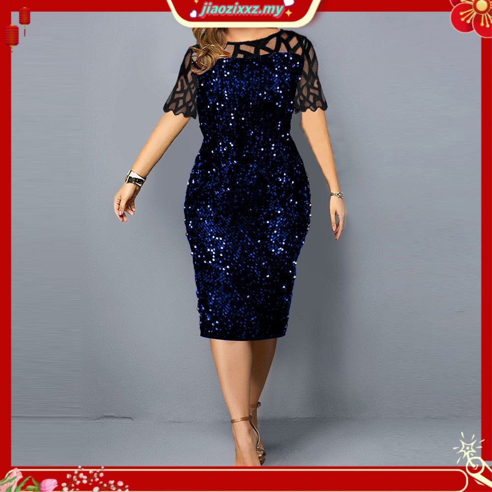 Plus Size Cocktail Dresses For Women,Fashionable Sequin And Glitter