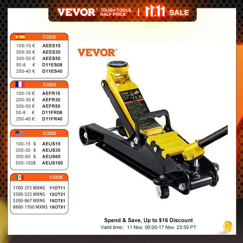 VEVOR 2.5T Floor Hydraulic Jack Pneumatic Low Profile Floor Jack Heavy ...