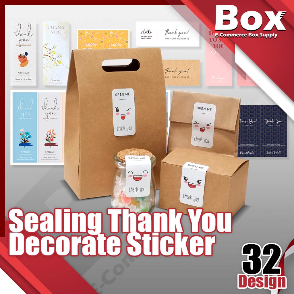 (Clearance) 1pcs Sticker Penutup Sealing Stickers Thank You Sticker ...
