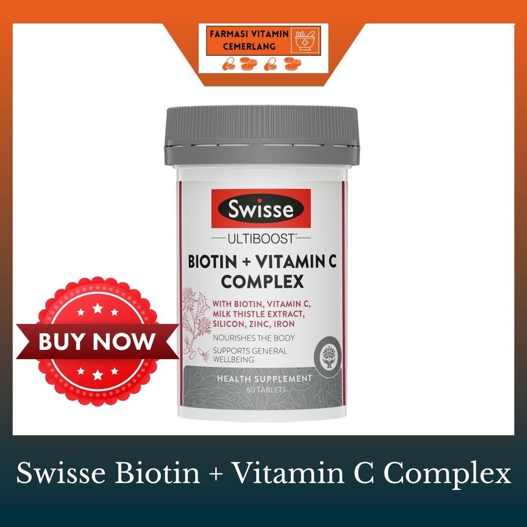 Swisse Ultiboost Biotin + Vitamin C Complex 30's Shopee Malaysia