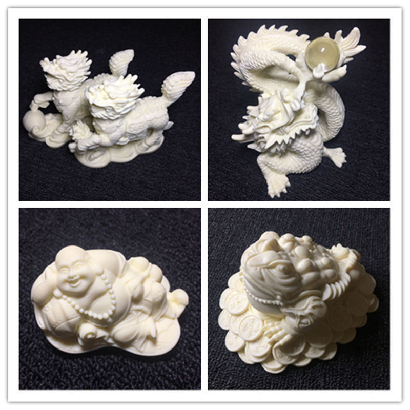 Carved ivory fruit, golden toad, Qilin, Pixiu, pointed teeth, Maitreya
