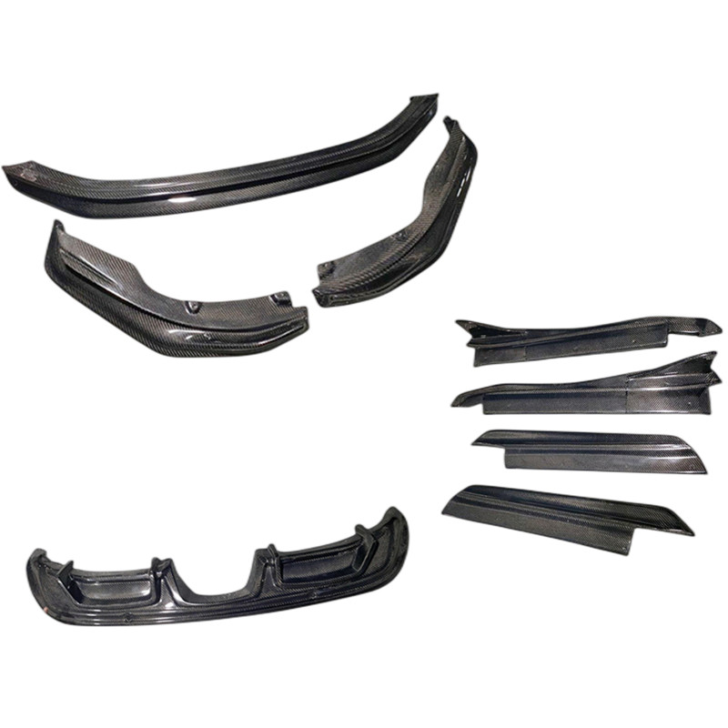 Arma style 3K true carbon fiber front lip side skirt extension piece ...