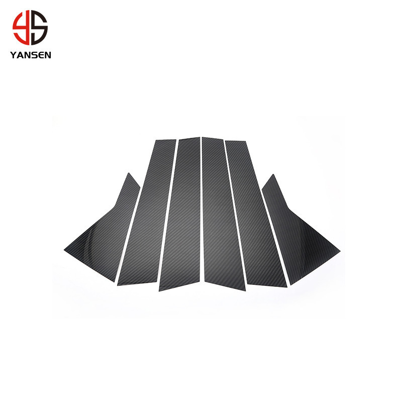Exterior accessories carbon fiber car window column B pillar sticker ...