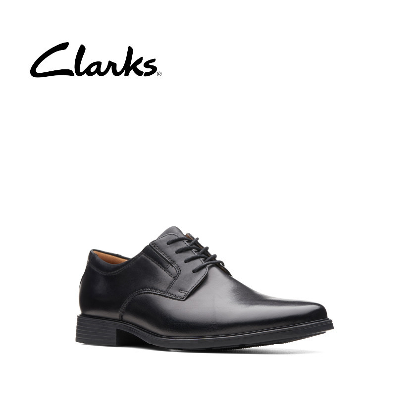 CLARKS Men s Tilden Plain Black Leather Shopee Malaysia