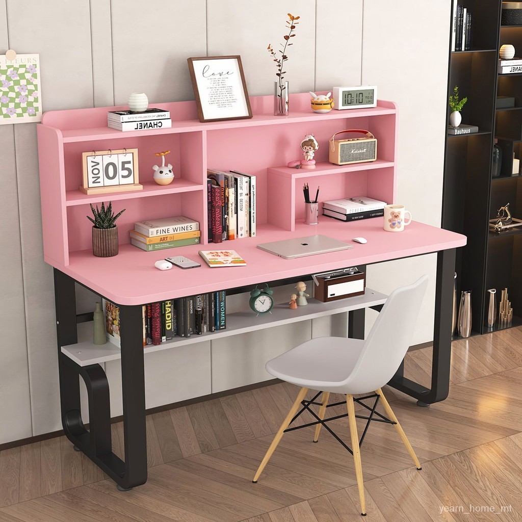 Desk bookshelf integrated study table writing table home computer ...