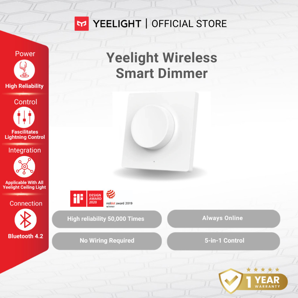 Yeelight in Control Smart Dimmer Switch Stick-On Version