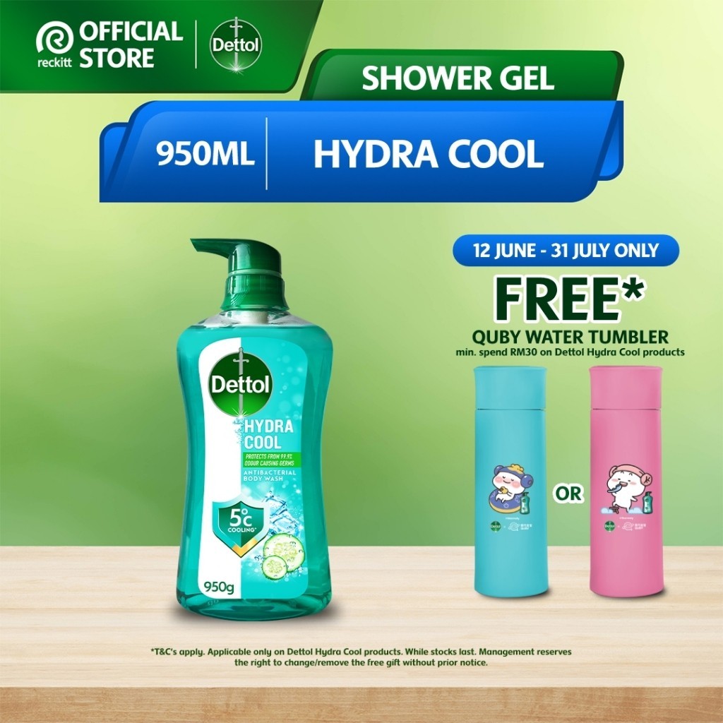 Dettol Antibacterial Shower Gel Body Wash Hydra Cool 950ml Shopee