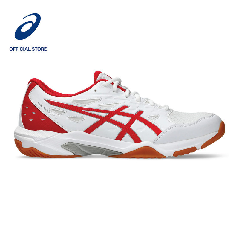 ASICS Gel Rocket 11 Unisex Indoor Sport Shoes In White Classic Red