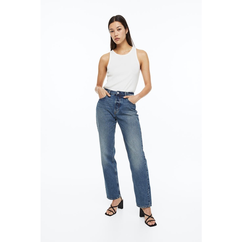 H&M+ 90's Straight High Jeans - Denim blue - Ladies