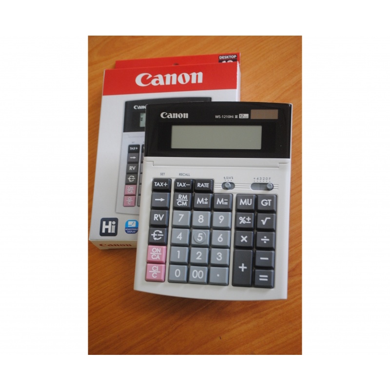 Calcolatrice Canon WS-1210T | 12 Cifre, Display LCD Inclinabile, Funzione TAX | Alimentazione Solare E Batteria - Foto 6