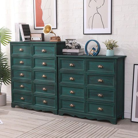 Retro Solid Wood Chest Of Drawers B & B Drawer Storage Cabinet Sitting ...