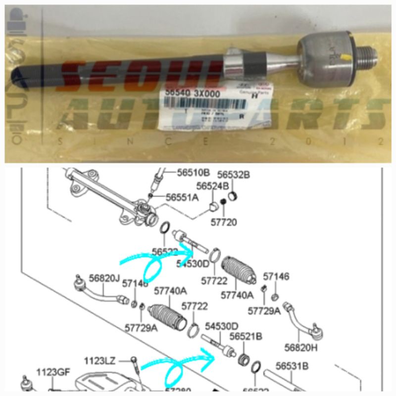 STEERING RACK END x 1PC = Elantra MD / Veloster & TURBO / Kia Cerato K3