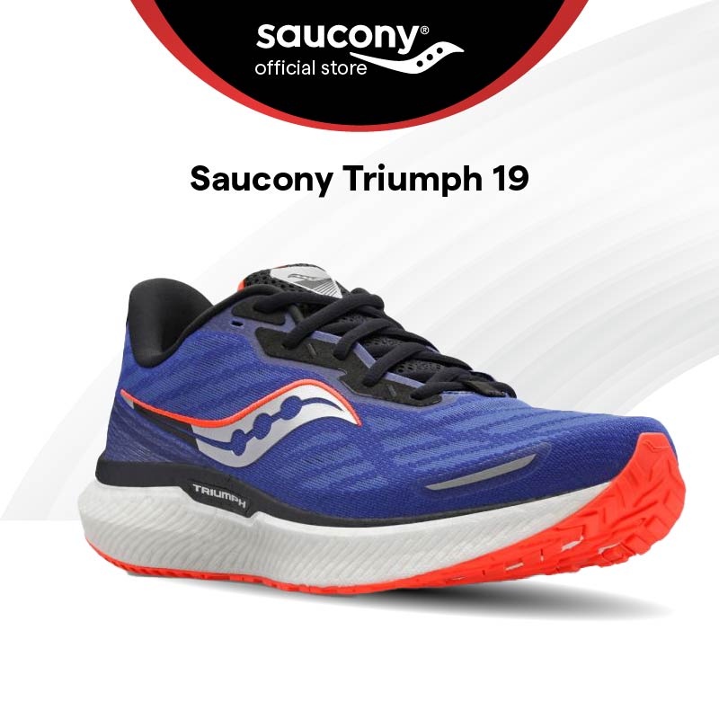 Saucony Triumph 19 Road Running Cushion Shoes Men's - Sapphire/Vizi Red ...