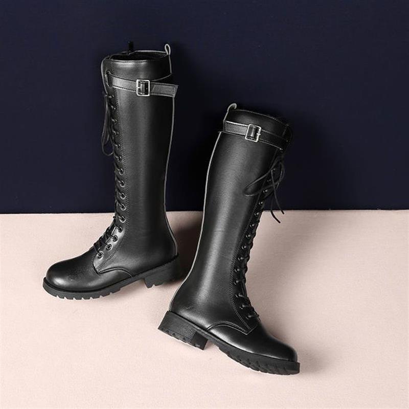 35-43 Size Large Size Women's Shoes Knight Boots Black Long Tube High ...