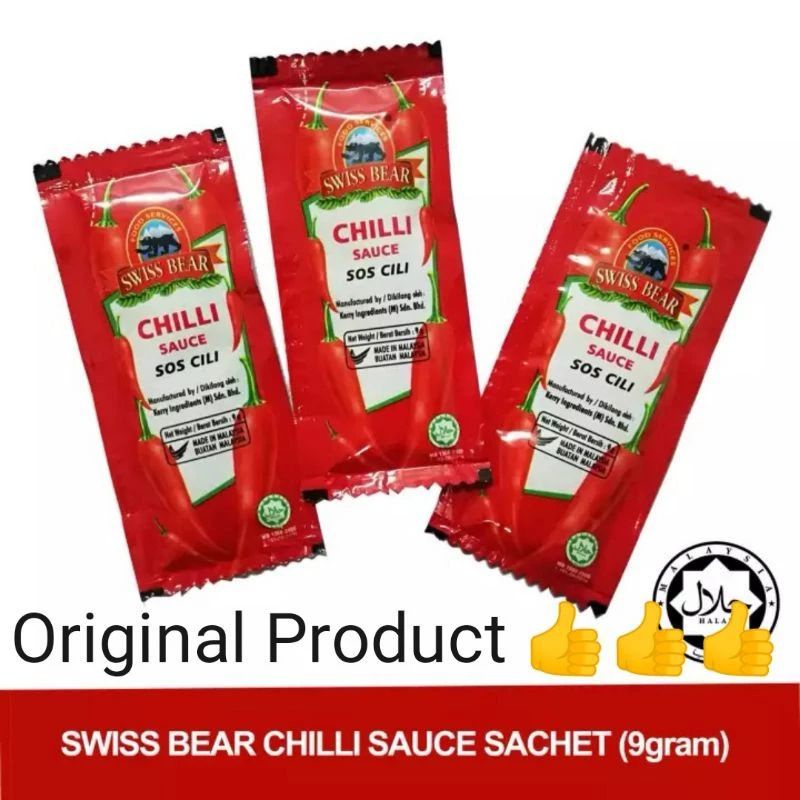 SWISS BEAR Chili Sauce Mini / Life Sauce Chili/ Sos cili Packet 9g ...