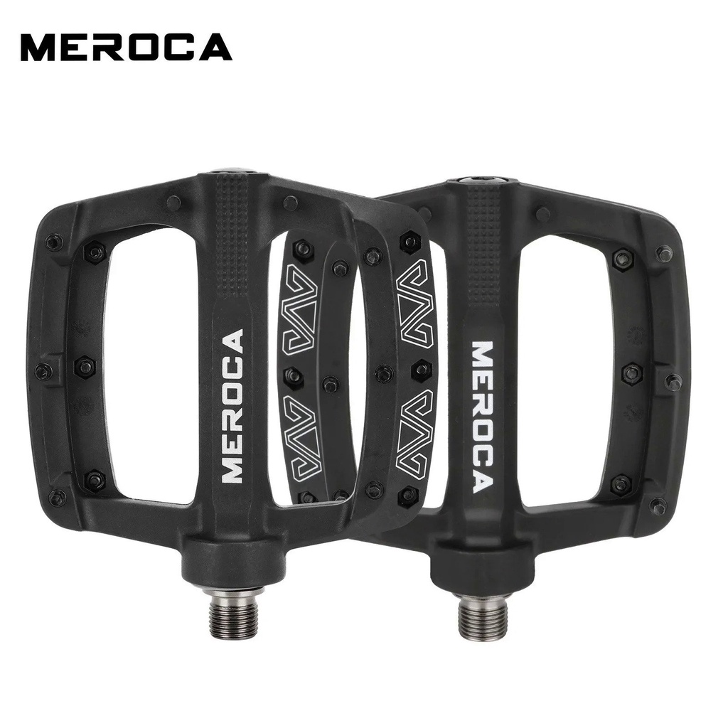 MEROCA Mountain Bicycle Pedal Widened Nylon Fiber Ultralight 3 Bearings ...