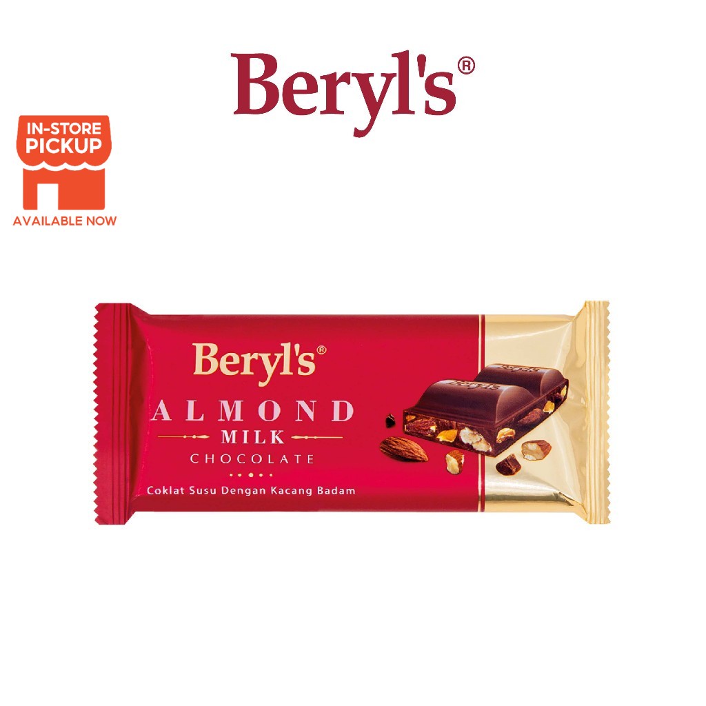 Beryl's Almond Milk Chocolate Bar (90g) Shopee Malaysia