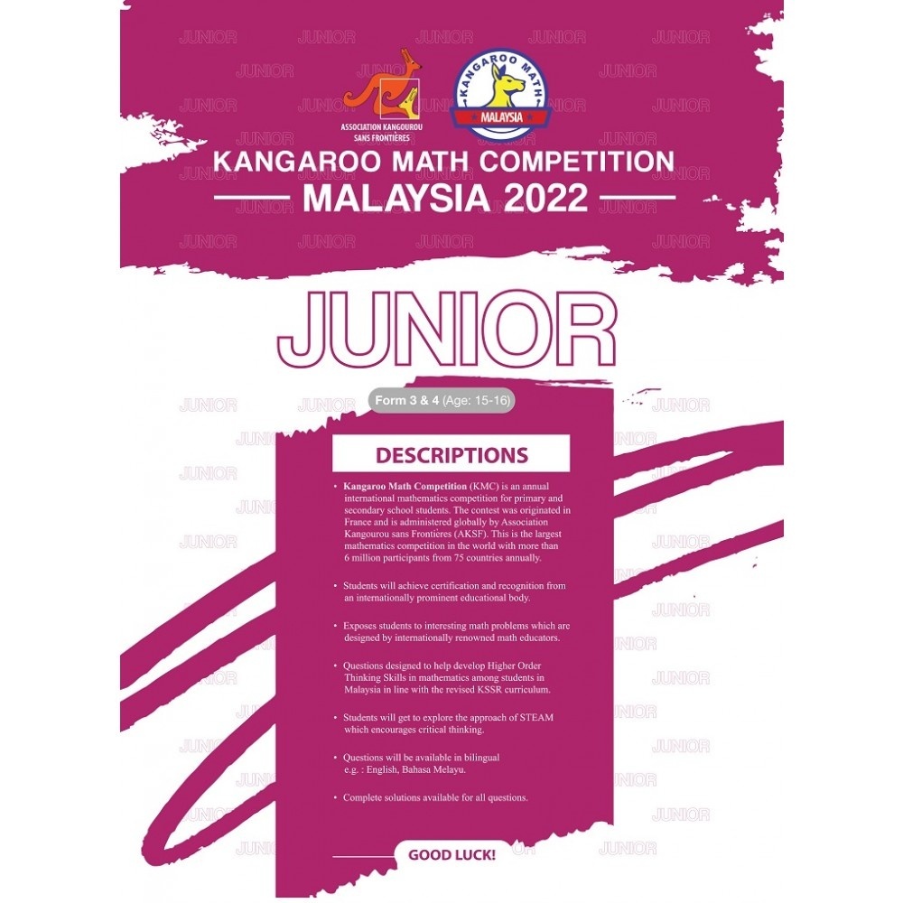 SAP 2024 Kangaroo Mathematics Competition Malaysia 2022 Junior
