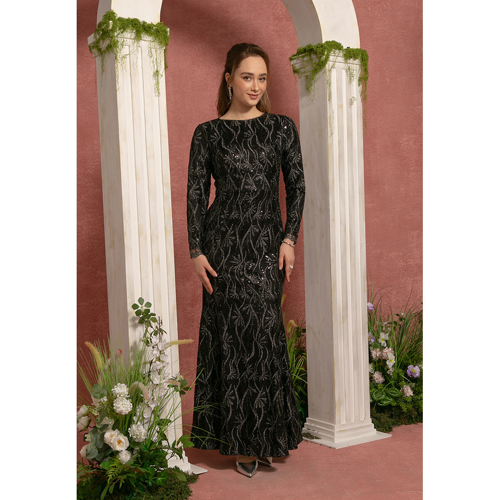 Zalia FLORAL SEQUIN DRESS Shopee Malaysia