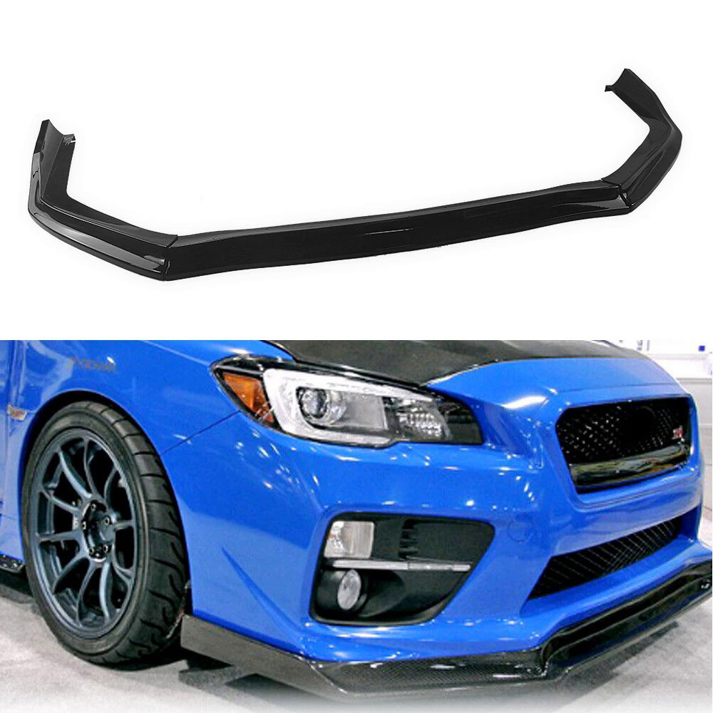 Carbon Fiber Print Red Trim Front Splitters Lips Spoilers Lower Bumpers Lips Fits 2015-2021 Subaru WRX STI