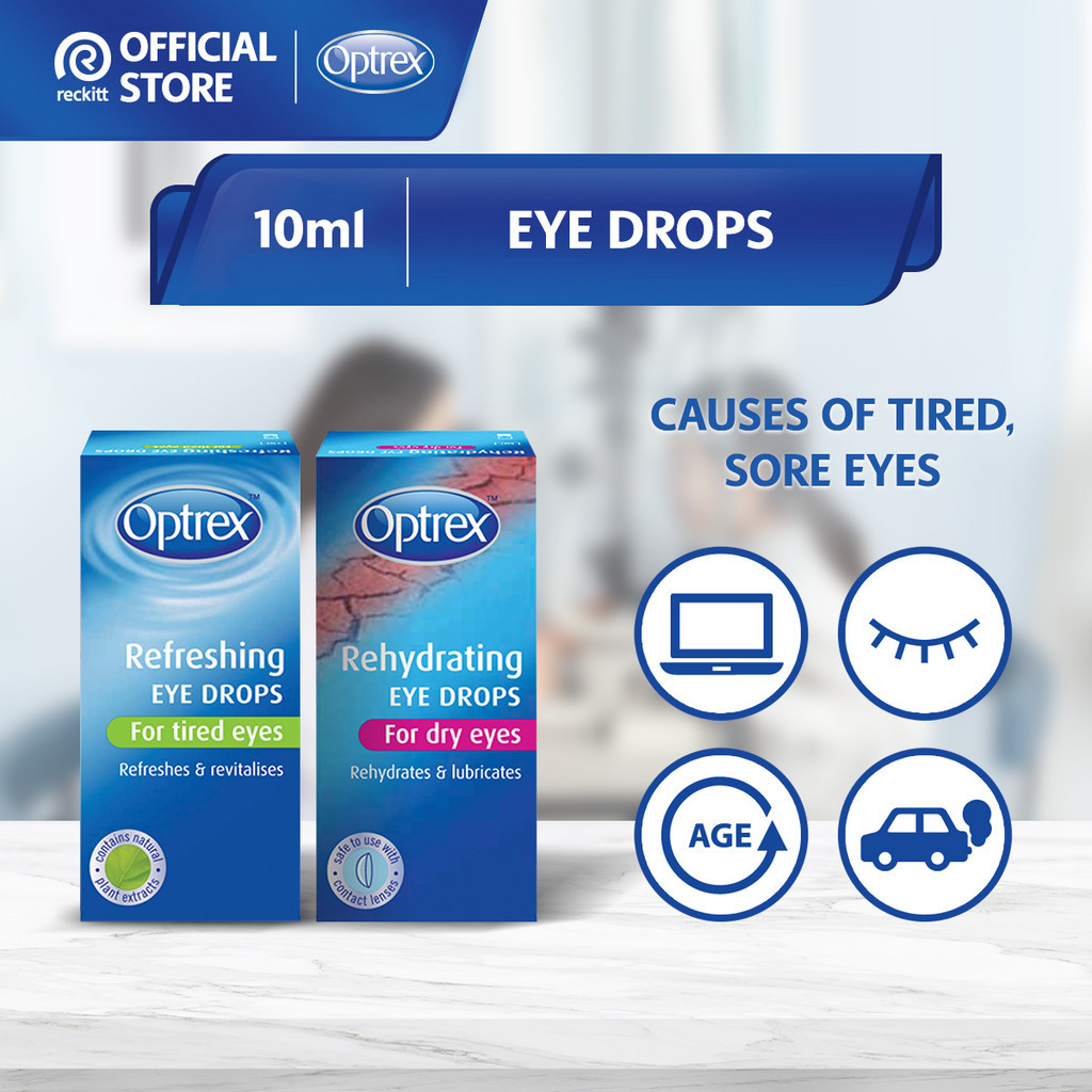 Optrex Refreshing/Rehydrating Eye Drops 10ML (For tired & dry eyes ...