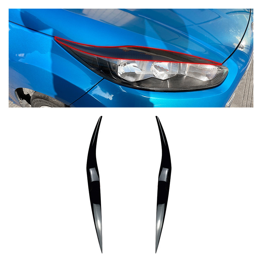 AMP-Z Fiesta MK6.5 Eyebrows Body Kits Gloss Black ABS Material Eyebrow ...