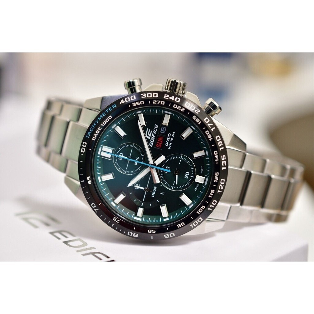 Casio Edifice EFR-574DB-3A Chronograph Green Analog Stainless Steel Men ...