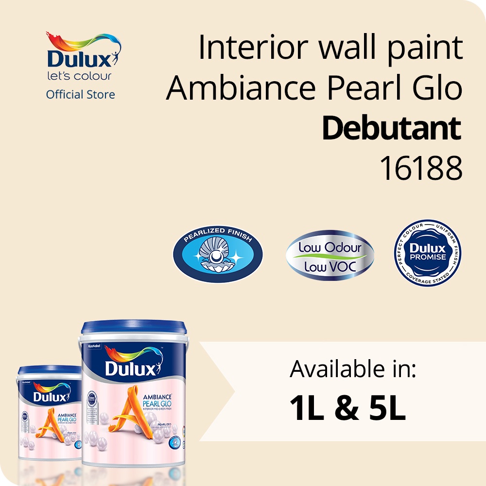 Dulux Ambiance Pearl Glo Interior Wall Paint - Debutant 16188 | Shopee