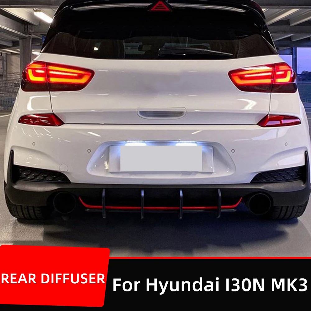 Rear Bumper Diffuser Lip Spoiler Splitter Chin Canard For Hyundai I30N ...