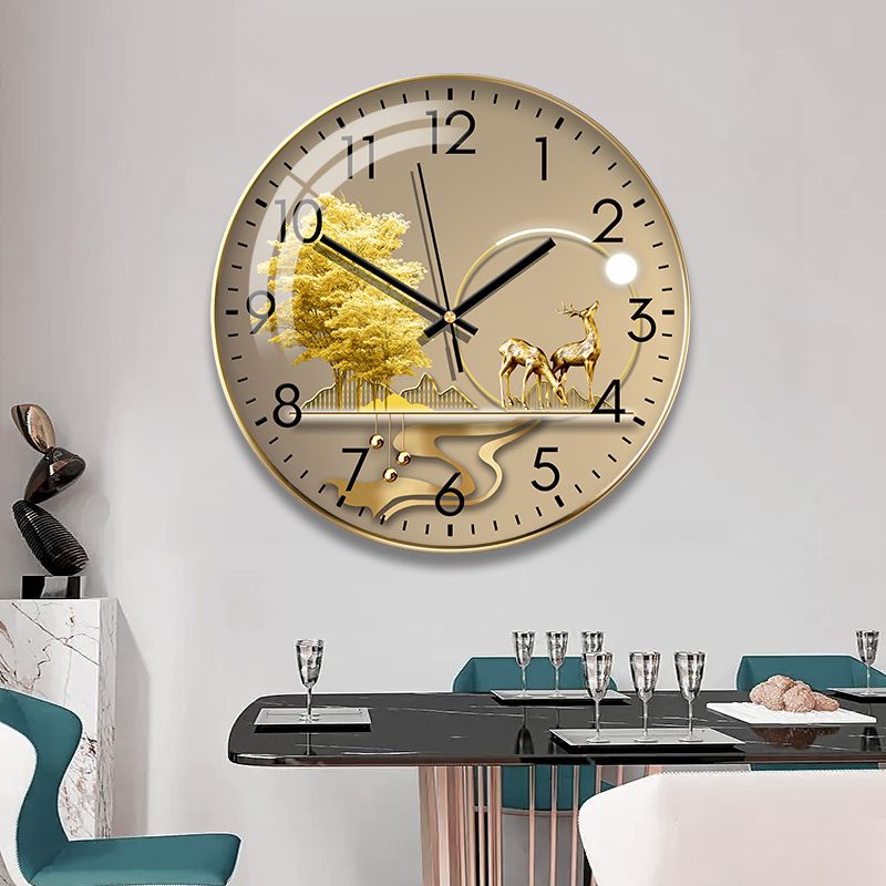 Silent Round Clock Glass Cover Modern Simple 2023 Fashion Wall Clock