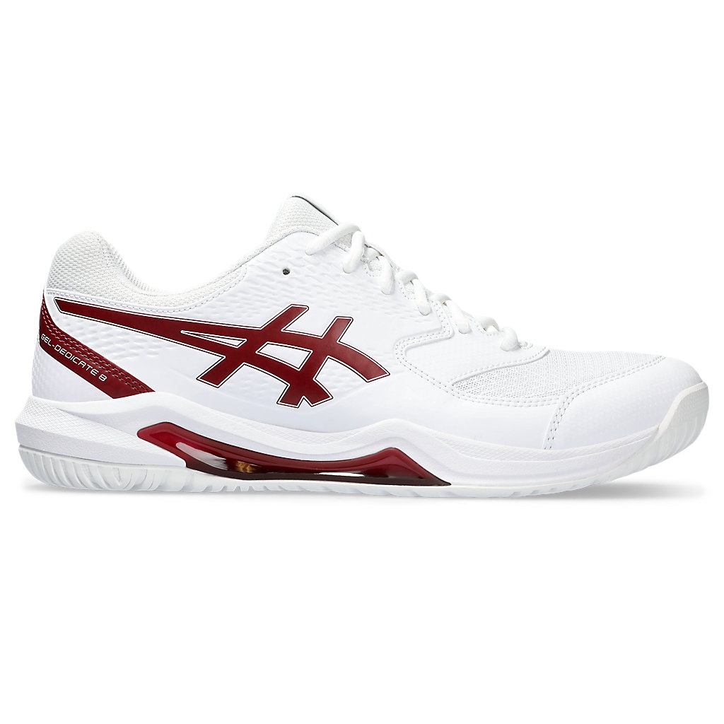 ASICS GelDedicate 8 Men Tennis Shoes In White/Antique Red Shopee