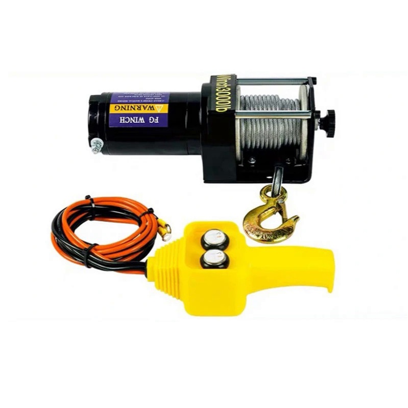 12V/24V electric winch 3000lb off-road heavy truck trailer 600kg 6M ...