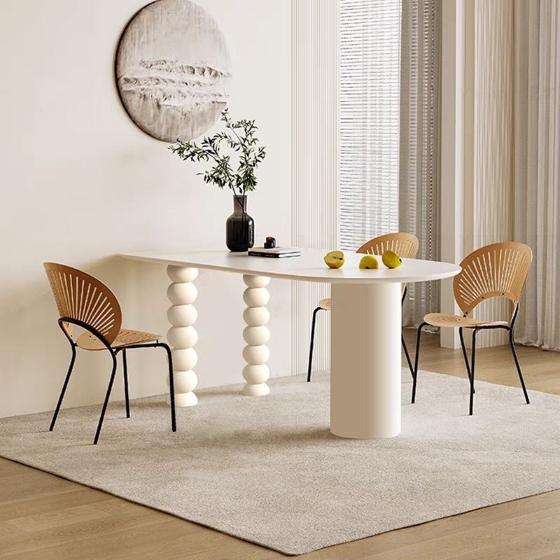 Nordic Desk Solid Wood Sijia Semicircle Kitchen Island Dining Table